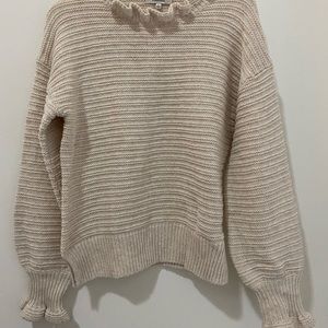 Ruffle neck sweater madewell Clearance